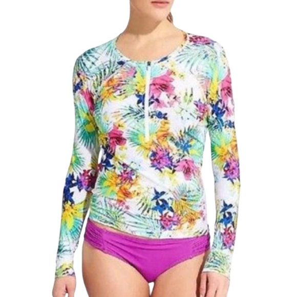 ATHLETA Paradise Cove Zip Rashguard Size Large New With Tags - Picture 3 of 6